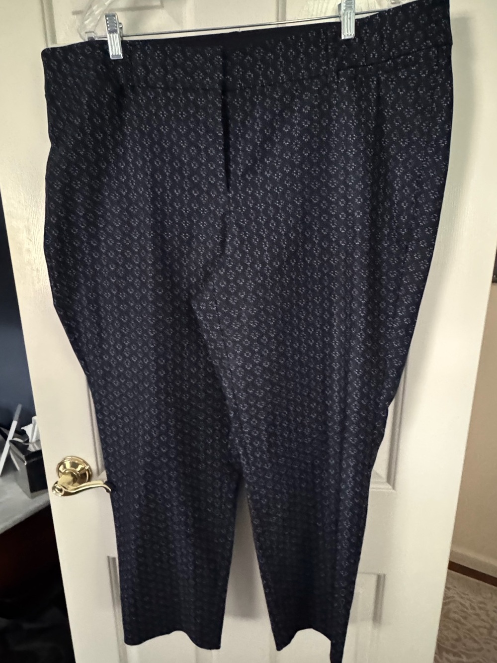 Lane Bryant Navy Micro-Pattern Dress Ankle Pants